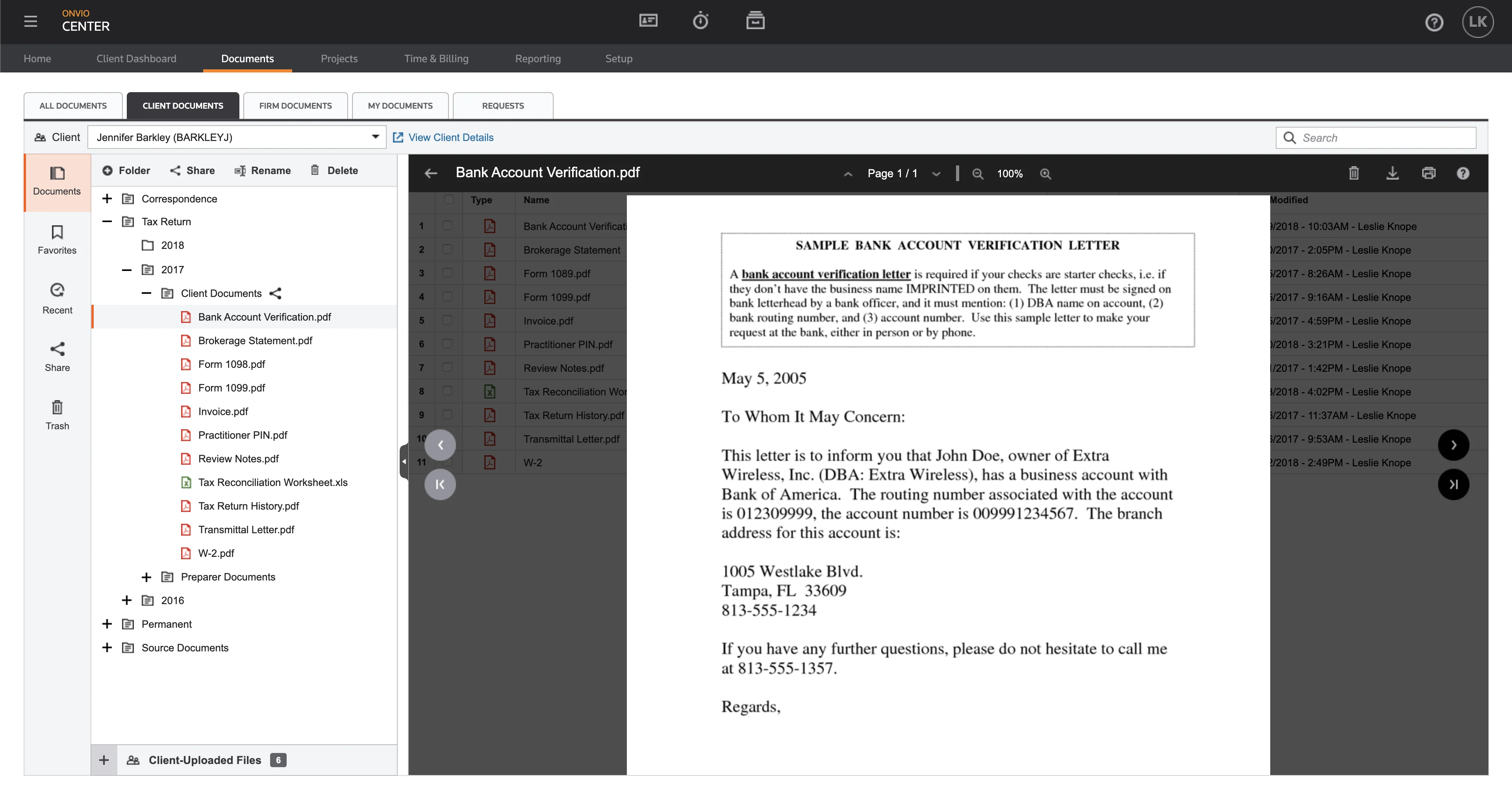 Redesign of Onvio client documents screen